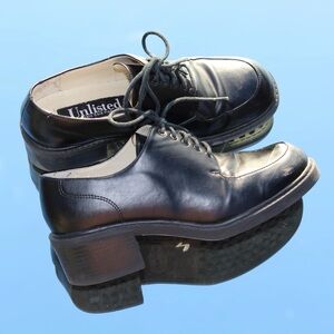 90s vintage, black chunky Oxford shoes by Kenneth Cole